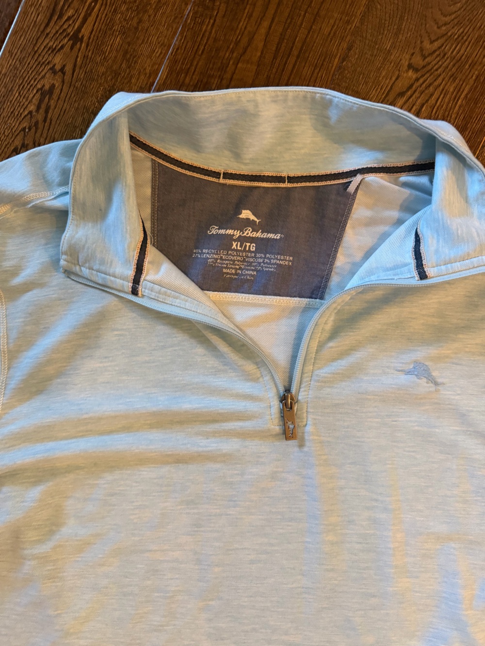 Tommy Bahama Men's Pale Blue Quarter-Zip Pullover